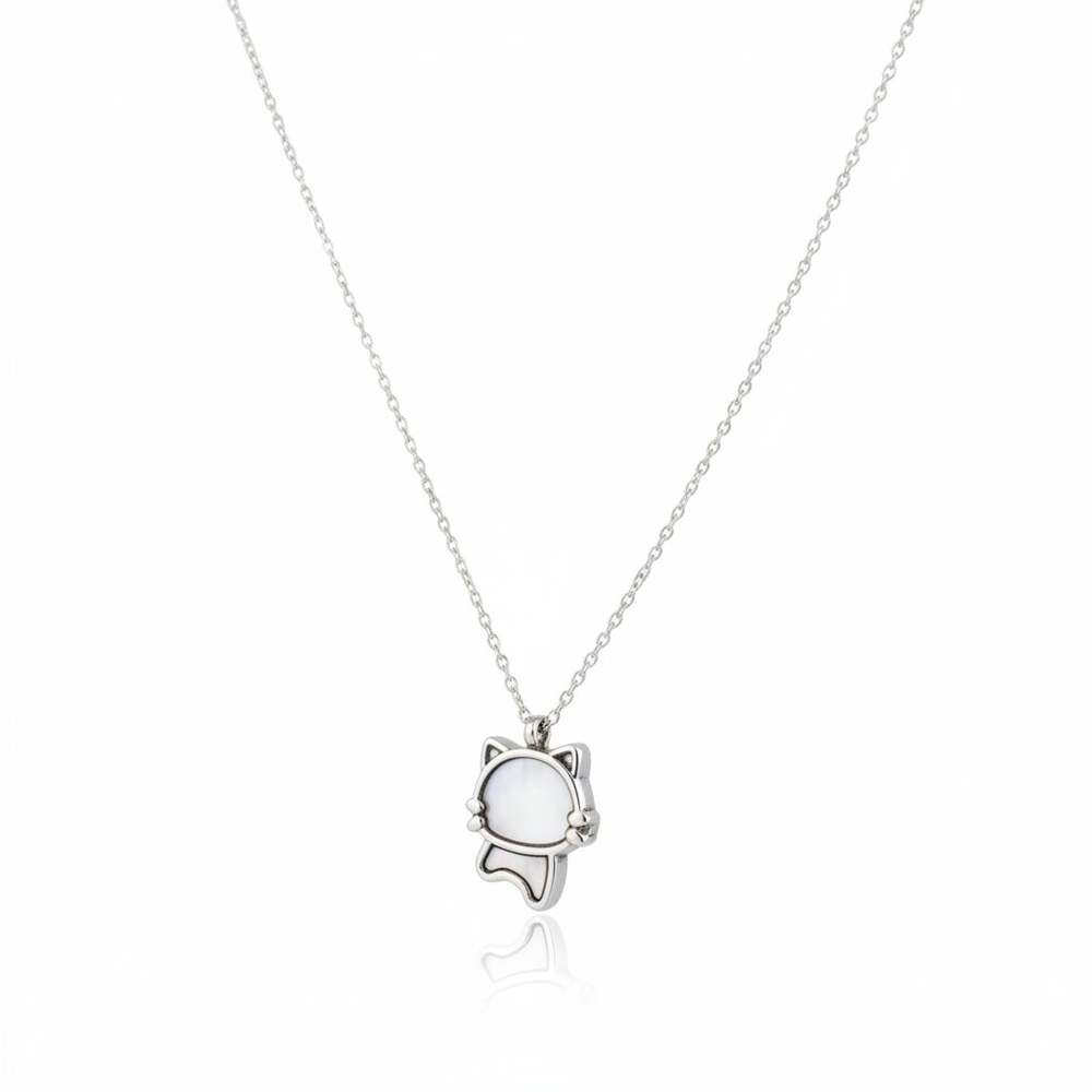 Silver Cat Pendant Necklace